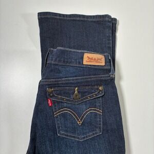 Levi's 515 Bootcut Jeans Women 4S 30x30 Dark Wash Studded Flap Pocket Denim
